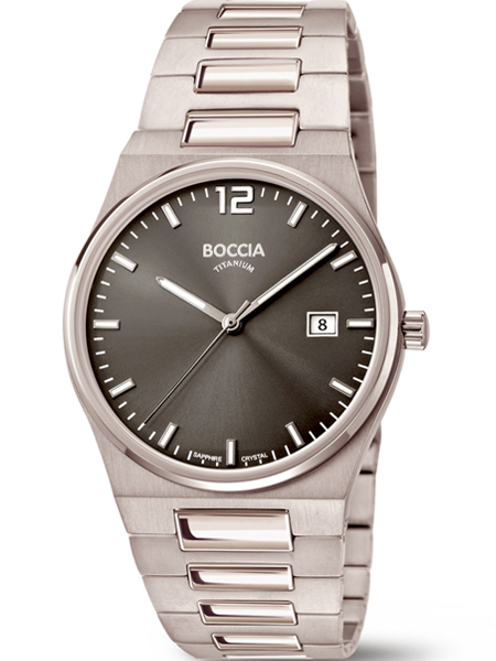 Boccia 3661-02 horloge heren titanium zwart