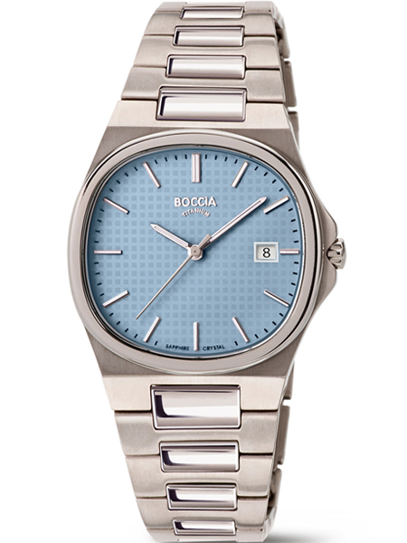 Boccia 3348-01 horloge dames titanium blauw