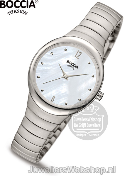 Boccia 3307-01 horloge dames titanium parelmoer - Afbeelding 2