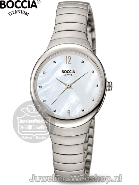 Boccia 3307-01 horloge dames titanium parelmoer - Afbeelding 3
