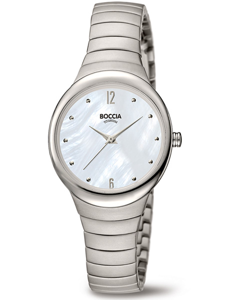 Boccia 3307-01 horloge dames titanium parelmoer