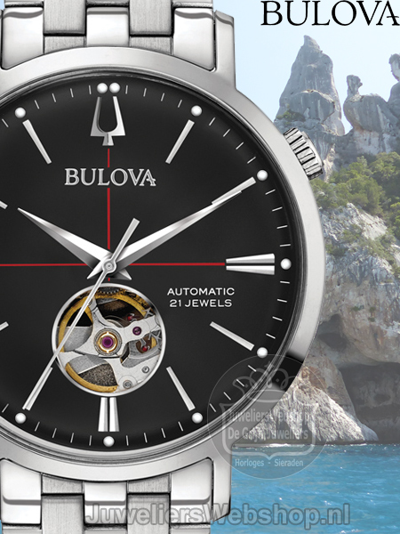 Bulova Aerojet Automaat Herenhorloge 96A199 Zwart - Afbeelding 3