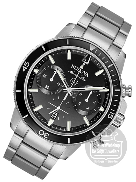 Bulova Marine Star Chronograaf Herenhorloge 96B272 Zwart - Afbeelding 3