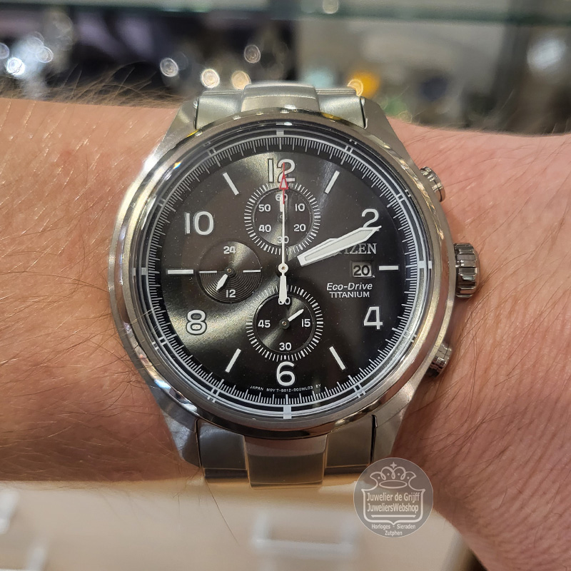 Citizen CA0810-88E horloge Eco-Drive Chrono Zwart Titanium - Afbeelding 5