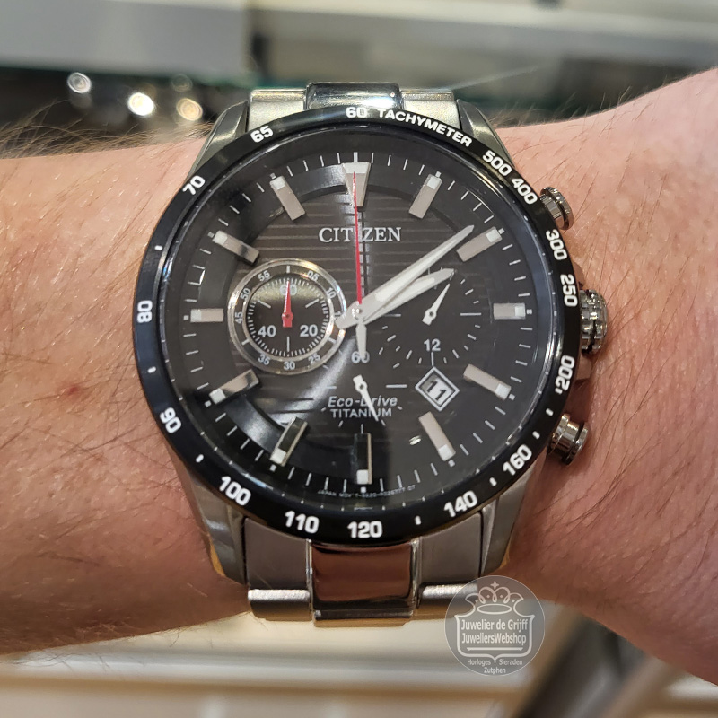 Citizen CA4444-82E horloge Eco-Drive Chrono Titanium Zwart - Afbeelding 8