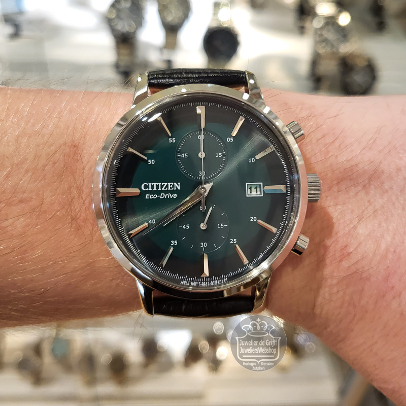 Citizen CA7069-24X horloge Eco-Drive Chrono Staal Groen - Afbeelding 4