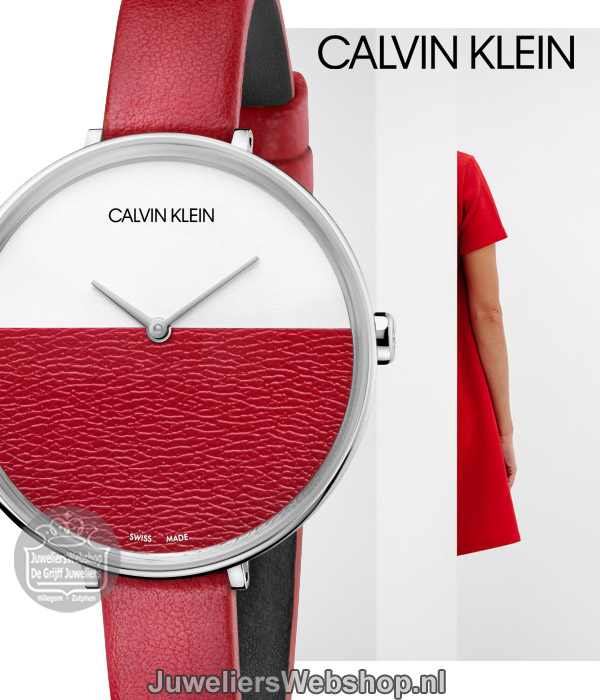 Calvin Klein horloge Rise K7A231UP Rood - Afbeelding 4