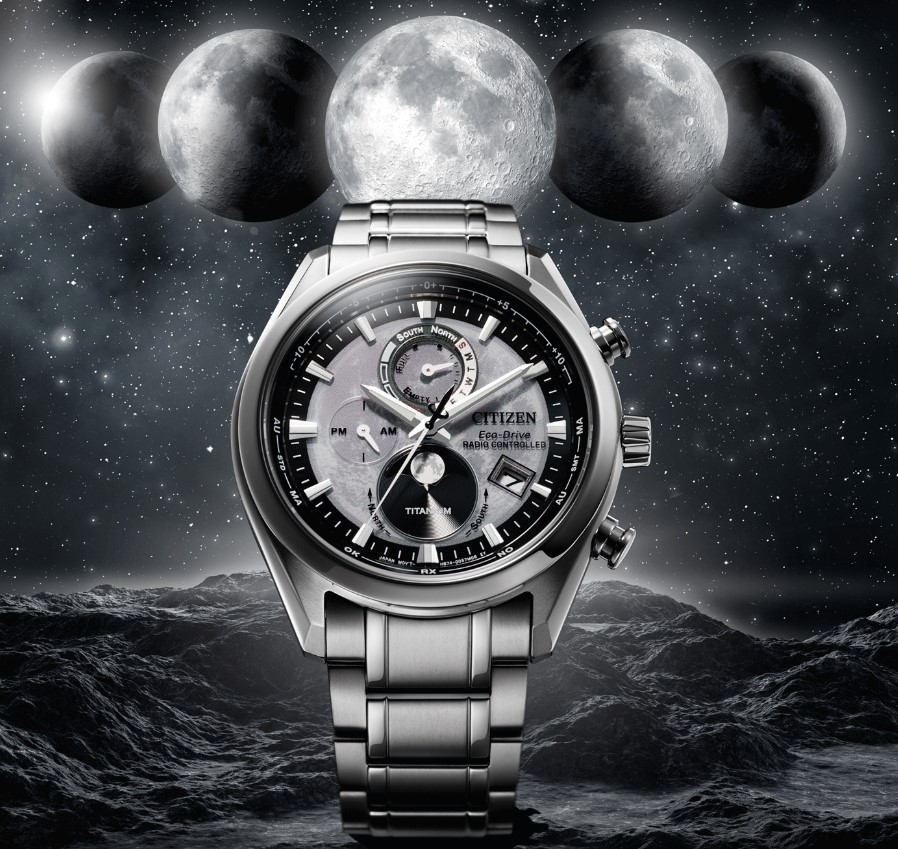 Citizen Radio Controlled BY1010-81H Moonphase Horloge Grijs - Afbeelding 4