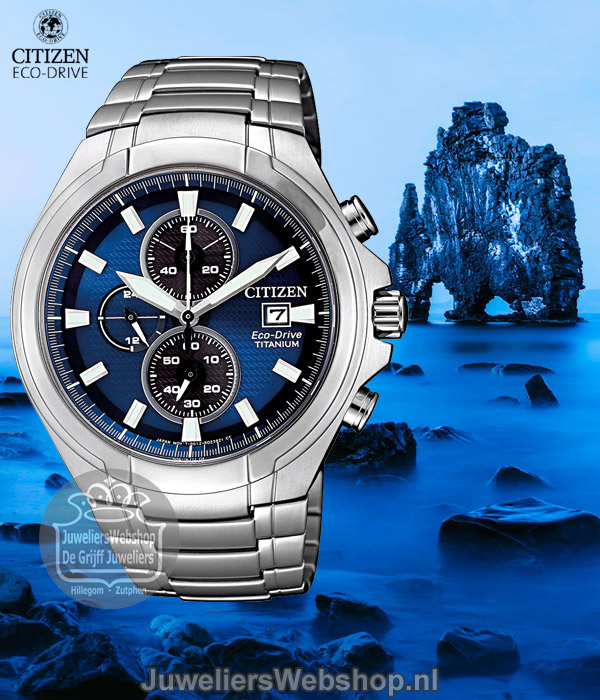 Citizen CA0700-86L horloge Eco-Drive Titanium Blauw - Afbeelding 4