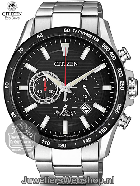 Citizen CA4444-82E horloge Eco-Drive Chrono Titanium Zwart - Afbeelding 7