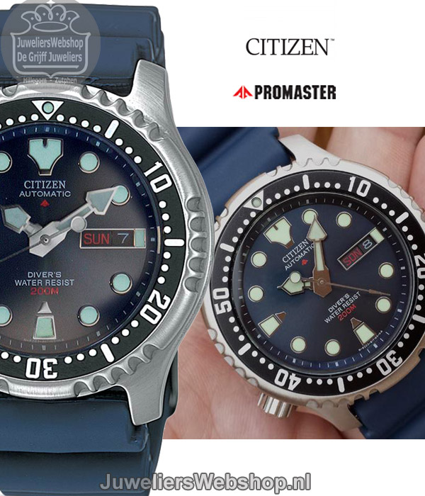 Citizen NY0040-17LE duikhorloge automatic heren 200M blauw - Afbeelding 5
