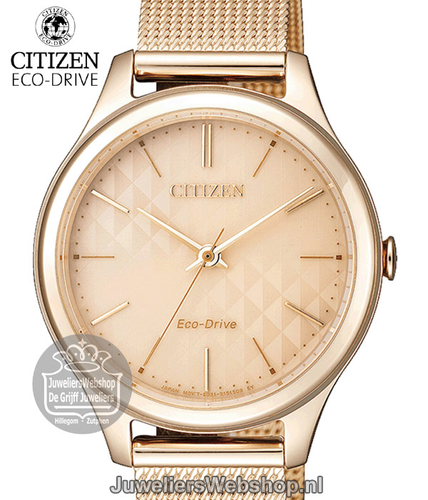 Citizen Eco-Drive - EM0503-83X - horloge dames - Elegance - Rose - Afbeelding 3