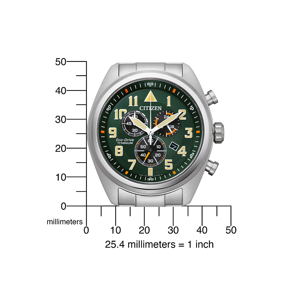 Citizen AT2480-81X horloge Eco-Drive Chrono Titanium Groen - Afbeelding 6