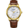 Citizen Eco-Drive AW1782-11A - Reloj Solar para Hombre con Correa de Piel de cocodrilo, Color Dorado y Plateado