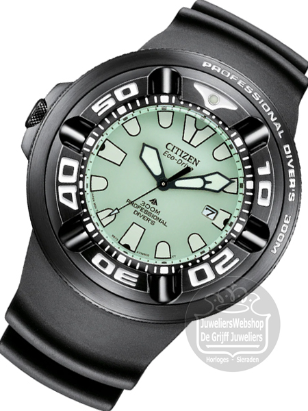 Citizen Promaster BJ8055-04X duikhorloge Eco-Drive zwart/groen - Afbeelding 5