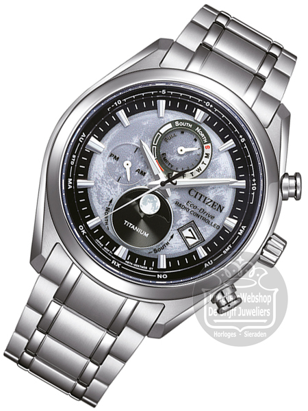 Citizen Radio Controlled BY1010-81H Moonphase Horloge Grijs - Afbeelding 3