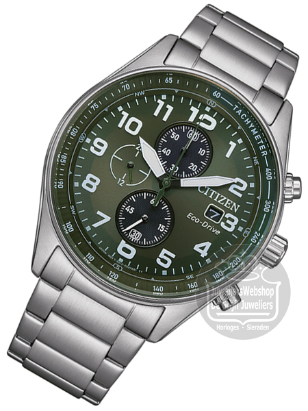 Citizen CA0770-72X horloge Eco-Drive Chrono Staal Groen - Afbeelding 3