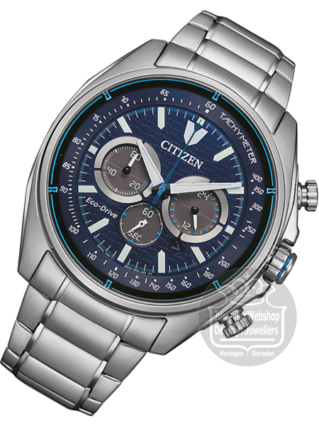 Citizen CA4560-81L horloge Eco-Drive Chrono Blauw - Afbeelding 3