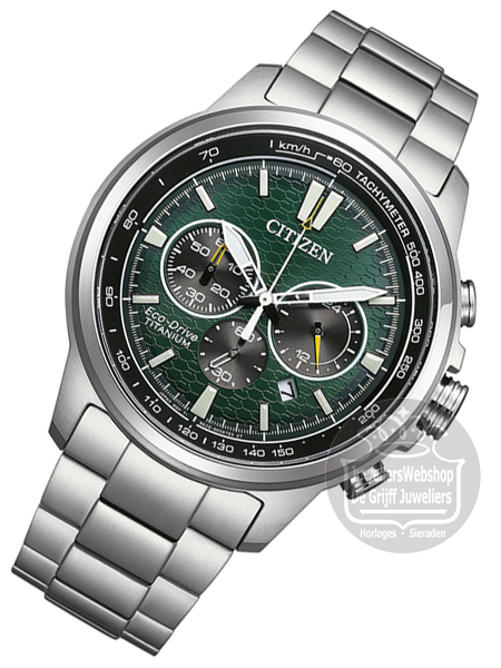 Citizen CA4570-88X horloge Eco-Drive Chrono Titanium Groen - Afbeelding 3