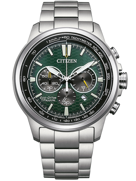 Citizen CA4570-88X horloge Eco-Drive Chrono Titanium Groen