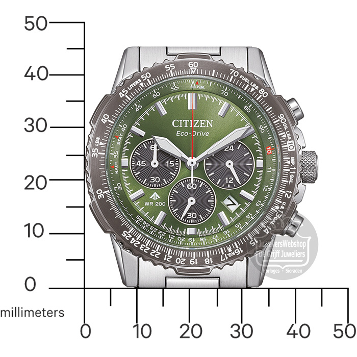 Citizen Promaster CA4664-60W horloge Eco-Drive Chrono Groen - Afbeelding 5