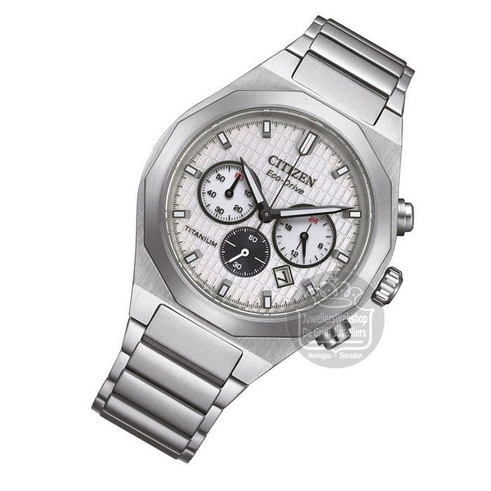 Citizen CA4690-51A horloge Eco-Drive Chrono Titanium Wit - Afbeelding 5
