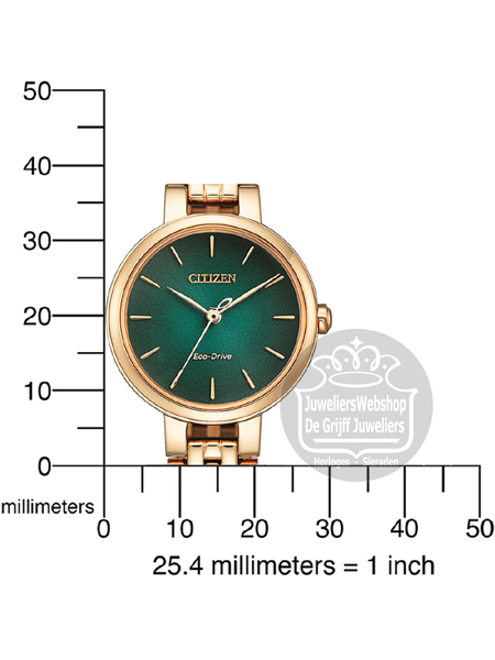 Citizen Eco-Drive - EM0993-82Z - horloge dames - Groen - Afbeelding 4