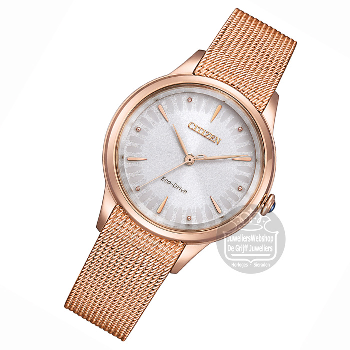 Citizen Eco-Drive EM1153-88A horloge dames wit rose goldplated - Afbeelding 3