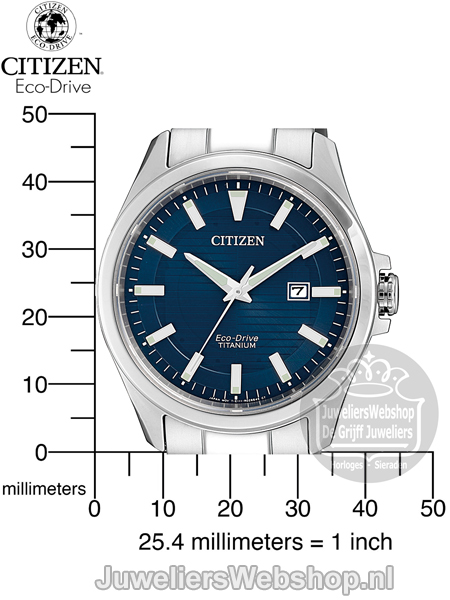 Citizen BM7470-84L horloge Eco-Drive Blauw Titanium - Afbeelding 5