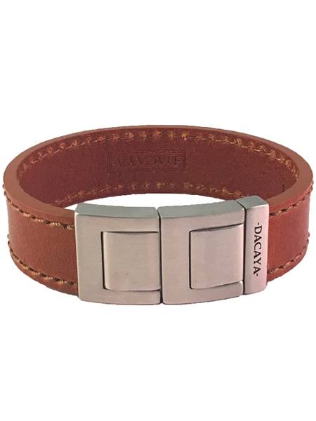 Leren armband Dacaya Fat Chopper Cognac 20mm F122320