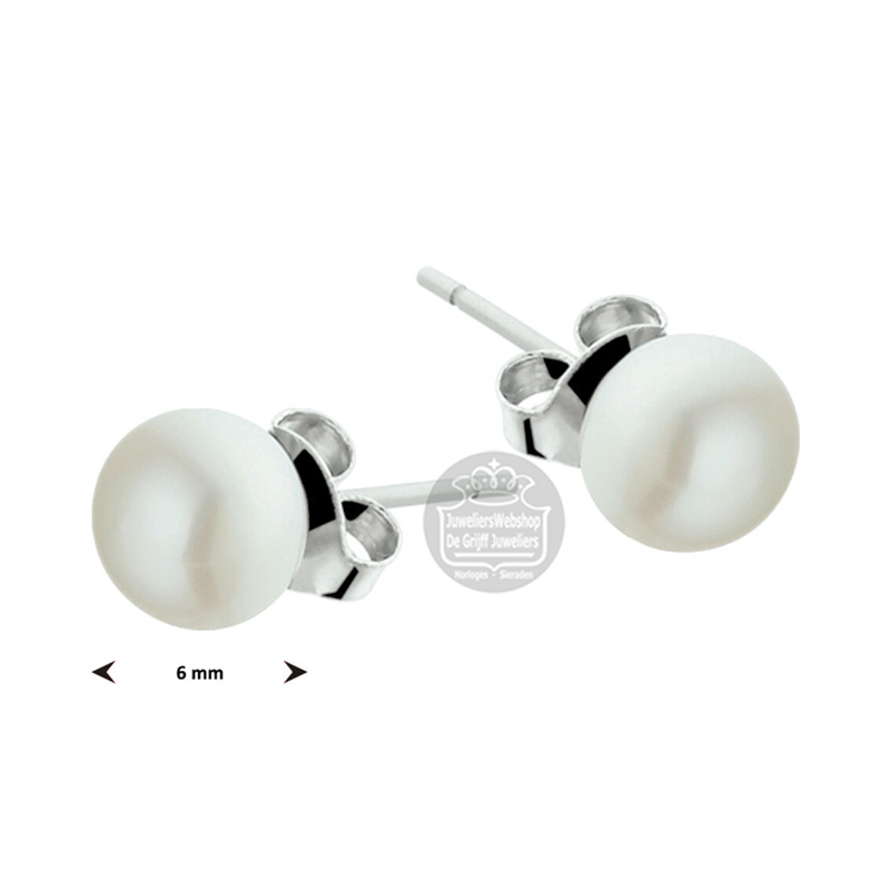 Zilveren Oorknoppen Parel 6mm 13.23109 - Afbeelding 4