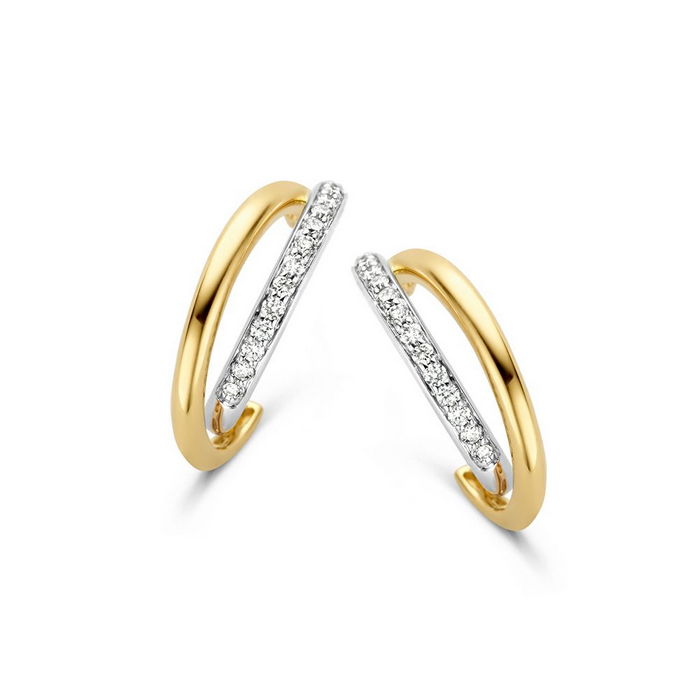 Excellent Jewelry Oorbellen OP417159 bicolor briljant 0,18 crt