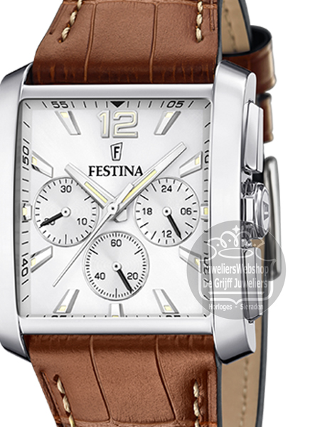 Festina F20636-1 herenhorloge On the Square chronograaf Bruin - Afbeelding 3