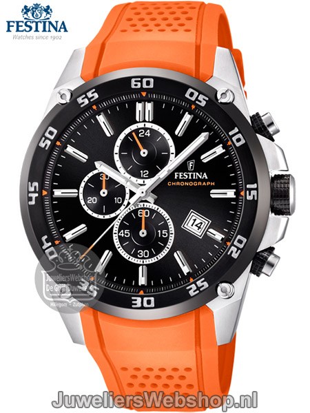 Festina F20330-4 Herenhorloge Chronograaf Oranje - Afbeelding 4