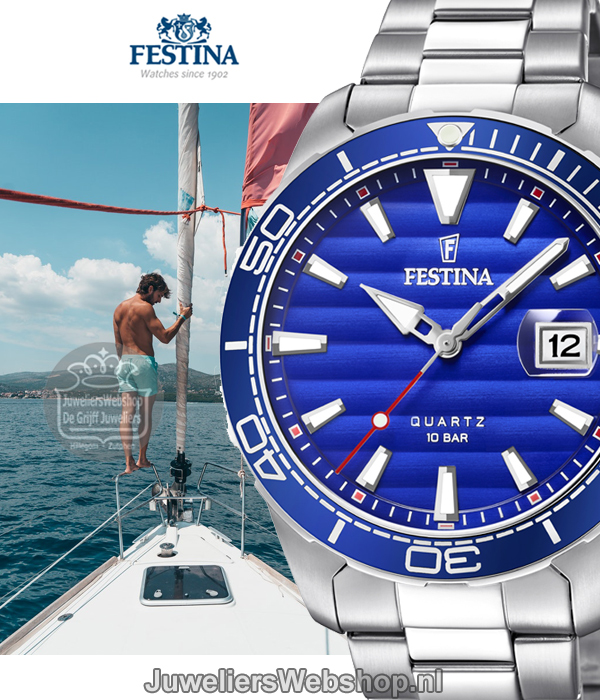 Festina F20360-1 Herenhorloge Sport Blauw - Afbeelding 6