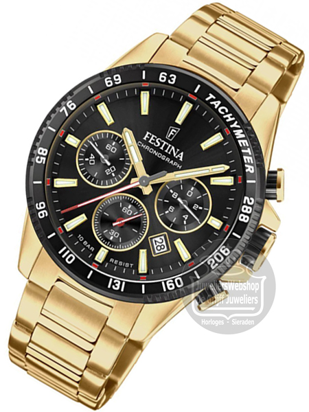 Festina F20634-5 Herenhorloge Chronograaf Goldplated - Afbeelding 3