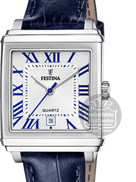 Festina F20682-2 dameshorloge On the Square Blauw Leer - Afbeelding 3
