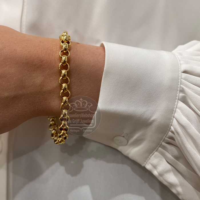 Fjory Gouden Jasseron Armband 40-J0821 21cm - Afbeelding 2