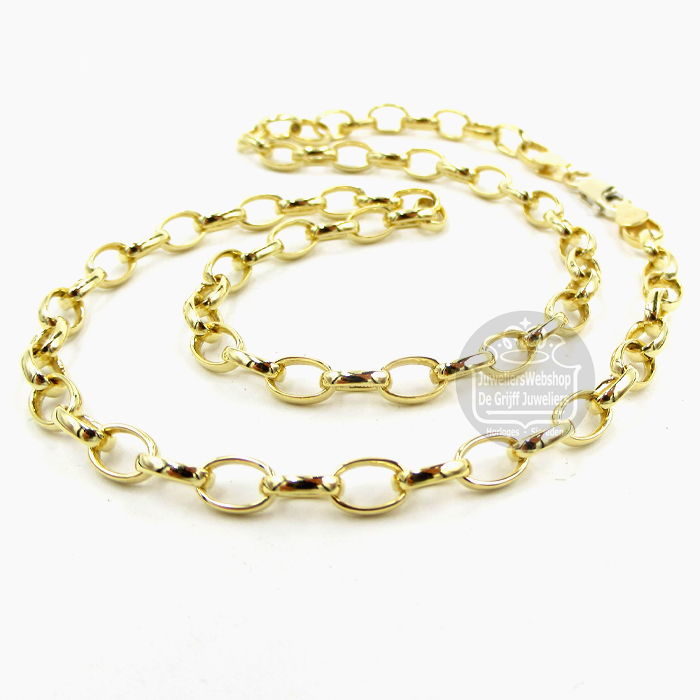 Fjory Bicolor Gouden Fantasie Jasseron Collier 40-JGW0545 45cm - Afbeelding 4