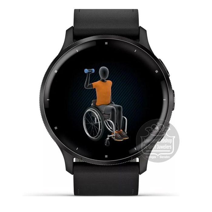 Garmin Venu 3 Amoled horloge 010-02784-52 GPS 45mm leren band - Afbeelding 3