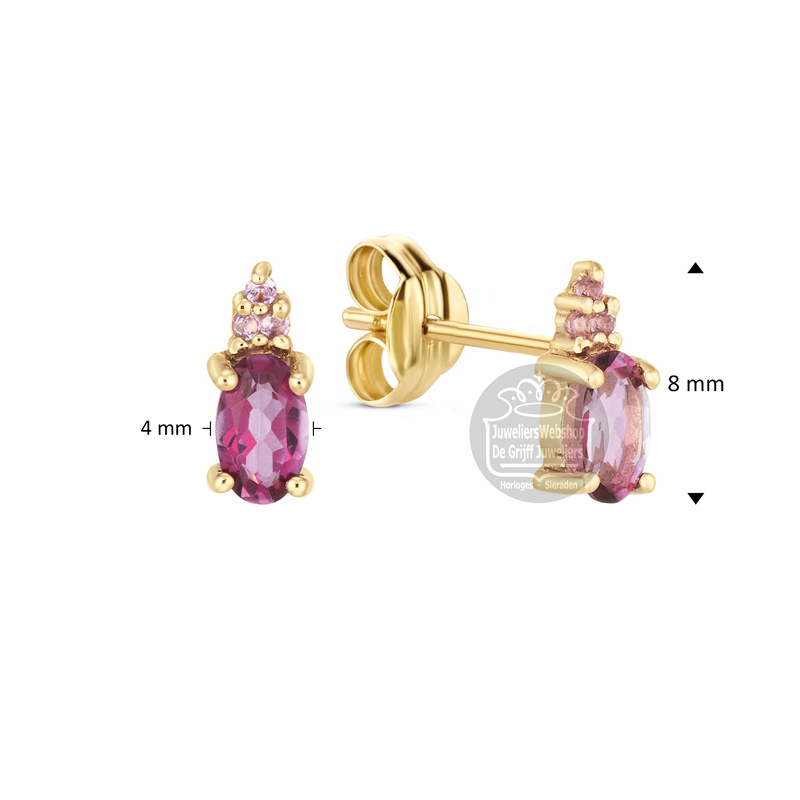 Jackie Gold Vintage Pink Topaz Studs JKE24.450 - Afbeelding 3