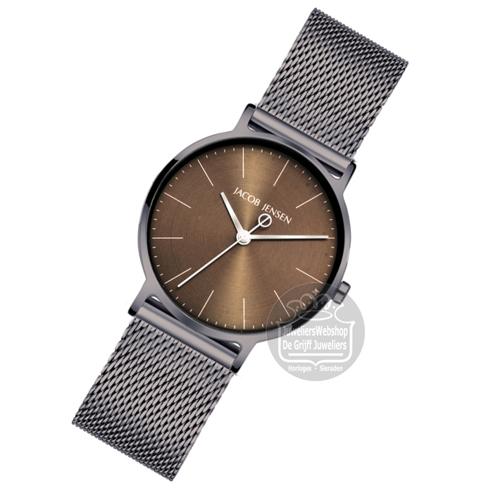 Jacob Jensen 178 Timeless Nordic Titanium Sapphire Dameshorloge - Afbeelding 3