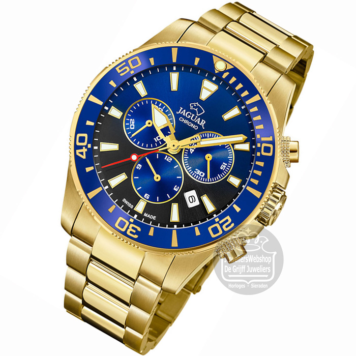 Jaguar Executive Duikhorloge J864-5 Blauw Goud - Afbeelding 4