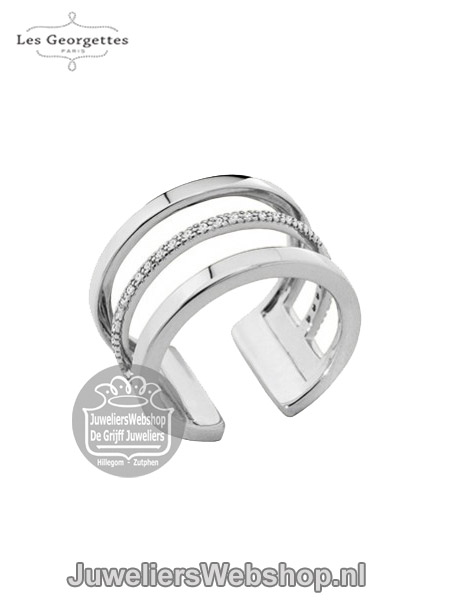 Les Georgettes Paralelles Ring Zilver maat medium - Afbeelding 3