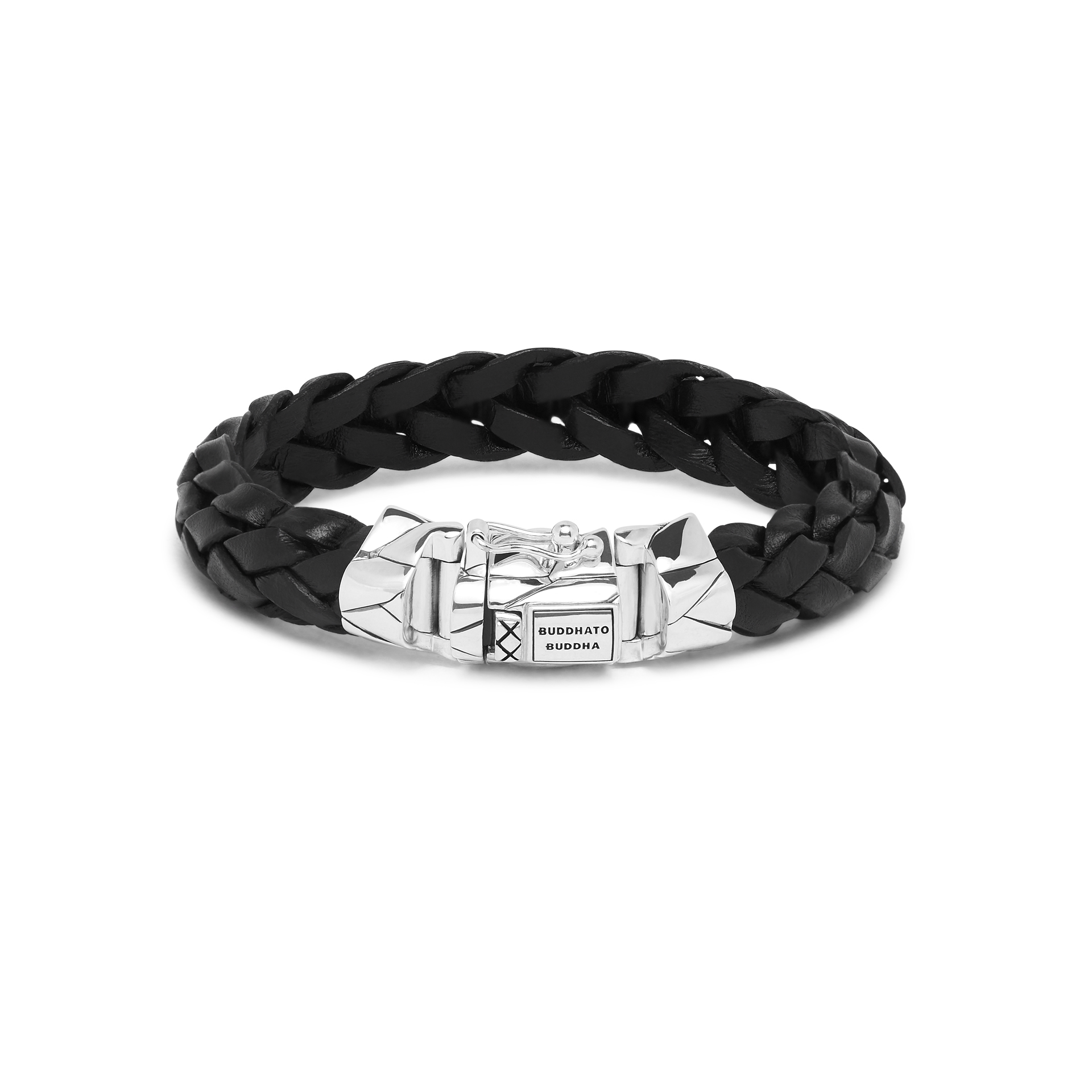 Buddha to Buddha Armband 127BL Mangky Leather Black Size E 19cm