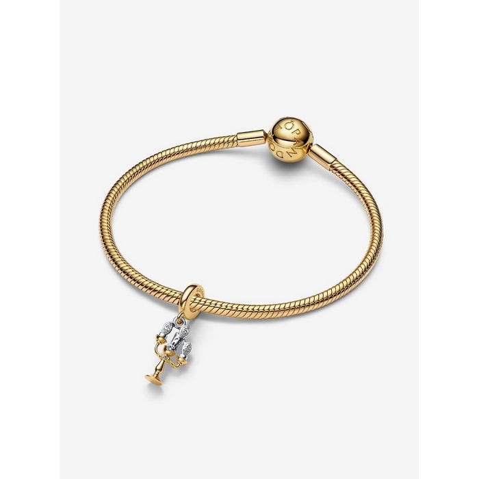 Pandora bedel Bicolor Disney Belle en het Beest Lumiere Charm 763985C01 Collabs - Afbeelding 4