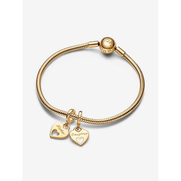 Pandora Bedel Goldplated Deelbare Moeder Dochter Charm 769187C01 - Afbeelding 4