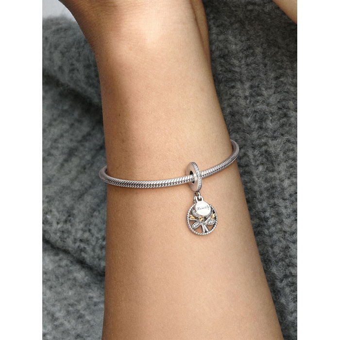 Pandora Bedel Bicolor Sparkling Stamboom Charm 791728CZ - Afbeelding 3
