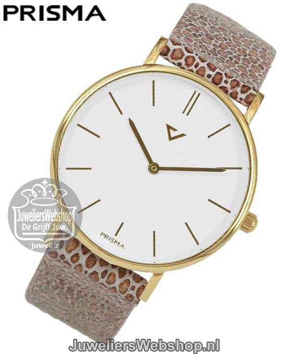Prisma 100%NL Horloge P1628.856G Uni Beige - Afbeelding 2