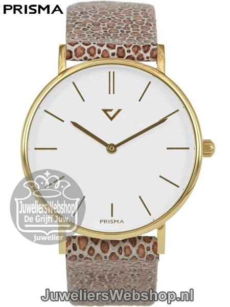 Prisma 100%NL Horloge P1628.856G Uni Beige - Afbeelding 7